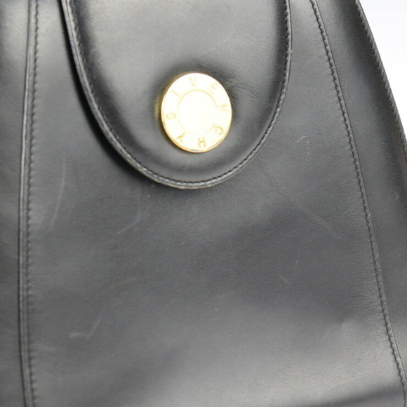 GIVENCHY handbag leather black gold hardware circle logo vintage - Picture 6 of 10